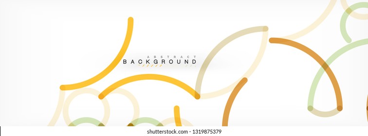 Curly wave lines abstract background design, transparent color lines on gray, vector illustration