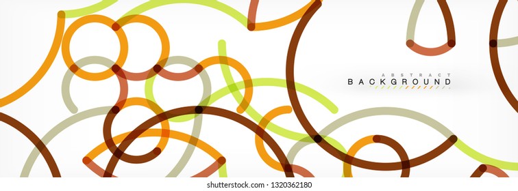 Curly wave lines abstract background design, transparent color lines on gray, vector illustration