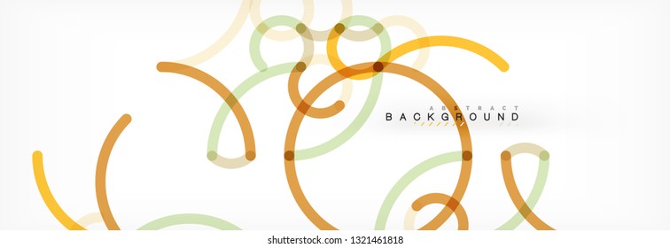 Curly wave lines abstract background design, transparent color lines on gray, vector illustration