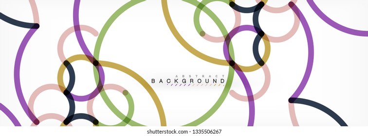 Curly wave lines abstract background design, transparent color lines on gray, vector illustration