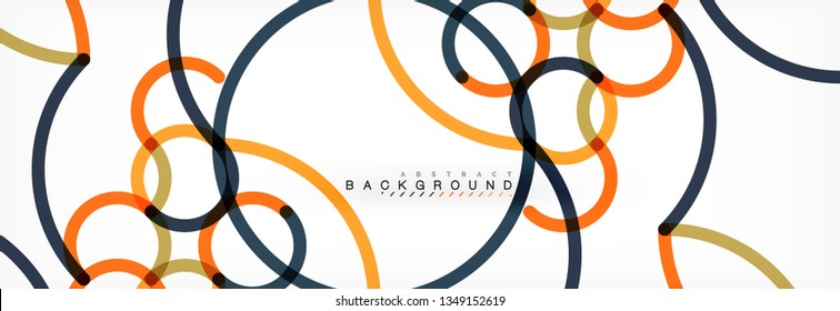 Curly wave lines abstract background design, transparent color lines on gray, vector illustration
