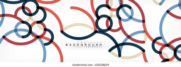 Projeto de plano de fundo abstrato de linhas onduladas, linhas de cor transparente em cinza, ilustração vetorial