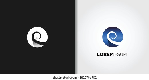 curly wave logo template vector set