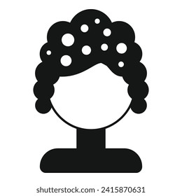 Curly wig hairs icon simple vector. Female elegance. Beauty fashion head