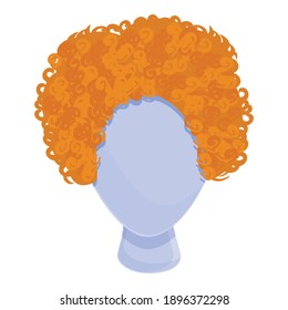 Curly wig icon. Cartoon of curly wig vector icon for web design isolated on white background