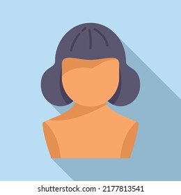 Curly wig icon flat vector. Style headcut. Model beauty