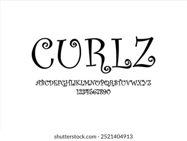 Fonte em forma de cursor para logotipo e título. Tipo de vetor isolado