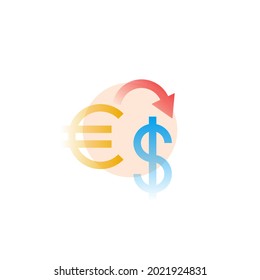 Currancy exchange. Vector icon in gradient style