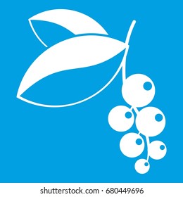 Currant berries icon white isolated on blue background vector illustration