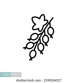 Currant berry vector icon. Graph symbol for food and drinks web site, apps design, mobile apps and print media, logo, UI