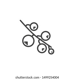 Currant branch line icon. linear style sign for mobile concept and web design. Currant fruit outline vector icon. Symbol, logo illustration. Vector graphics