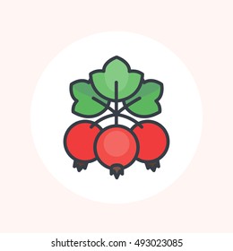currant icon on white in flat style, vector illustration
