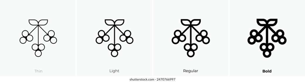 currant icon. Thin, Light Regular And Bold style design isolated on white background