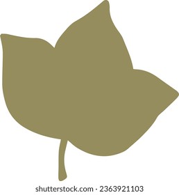 Currant leaf grayish-yellow-green hue. Clipart. Isolated element.	 
