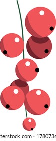 Currant sprig with berries in a flat style