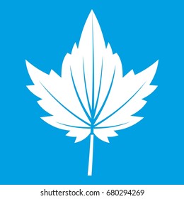 Currant tree leaf icon white isolated on blue background vector illustration