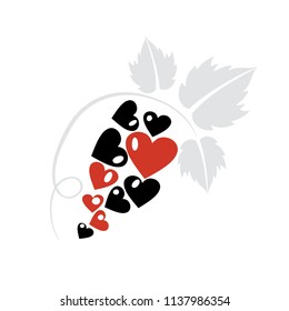 currants,  heart, love, logo, sign,  black, red
