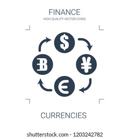 currencies icon. high quality filled currencies icon on white background. from finance collection flat trendy vector currencies symbol. use for web and mobile