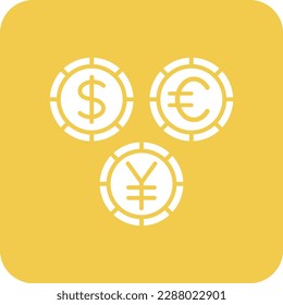 Currencies vector icon. Can be used for printing, mobile and web applications.