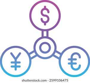 Currencies vector icon. Can be used for printing, mobile and web applications.