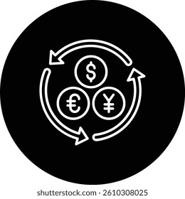 Currencies vector icon. Can be used for printing, mobile and web applications.