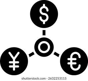 Icono de Vector de divisas. Se puede utilizar para aplicaciones de impresión, móviles y de Web.