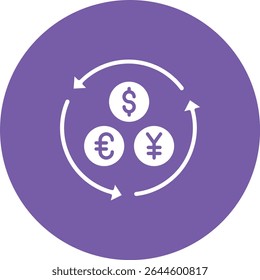 Icono de Vector de divisas. Se puede utilizar para aplicaciones de impresión, móviles y de Web.