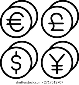 Icono de Vector de divisas. Se puede utilizar para aplicaciones de impresión, móviles y de Web.