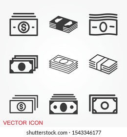 Currency Banknotes vector icon. Illustration style is a flat iconic bicolor intensive red and black symbol on white background.