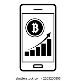 Icono plano de bitcoin de moneda aislado en fondo blanco