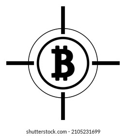Currency Bitcoin Flat Icon Isolated On White Background