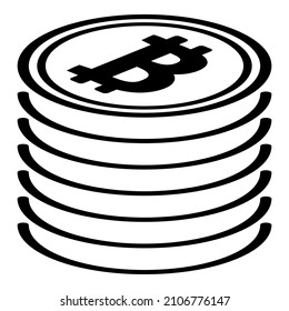 Currency Bitcoin Flat Icon Isolated On White Background