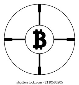 Currency Bitcoin Flat Icon Isolated On White Background