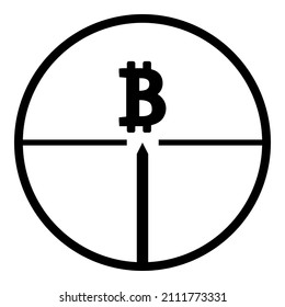 Currency Bitcoin Flat Icon Isolated On White Background