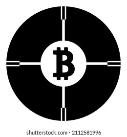 Icono plano de bitcoin de moneda aislado en fondo blanco