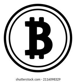 Currency Bitcoin Flat Icon Isolated On White Background