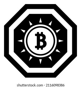 Icono plano de bitcoin de moneda aislado en fondo blanco