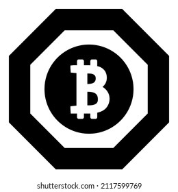 Icono plano de bitcoin de moneda aislado en fondo blanco