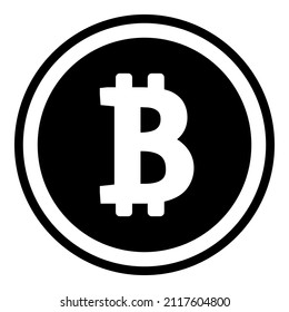 Currency Bitcoin Flat Icon Isolated On White Background