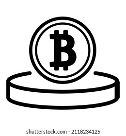 Currency Bitcoin Flat Icon einzeln auf weißem Hintergrund