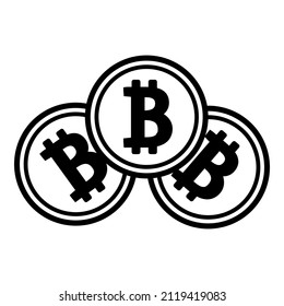 Currency Bitcoin Flat Icon Isolated On White Background