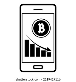 Currency Bitcoin Flat Icon Isolated On White Background