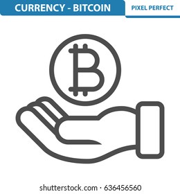 Currency - Bitcoin Icon. Professional, pixel perfect icons optimized for both large and small resolutions. EPS 8 format. 12x size for preview.