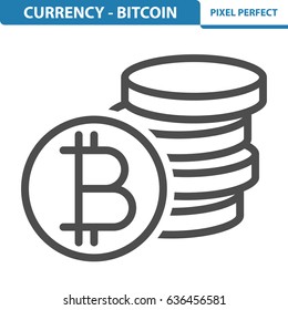 Currency - Bitcoin Icon. Professional, pixel perfect icons optimized for both large and small resolutions. EPS 8 format. 12x size for preview.