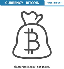 Currency - Bitcoin Icon. Professional, pixel perfect icons optimized for both large and small resolutions. EPS 8 format. 12x size for preview.