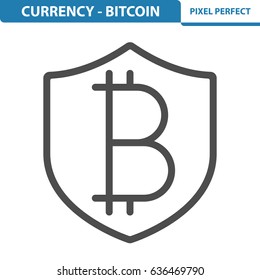Currency - Bitcoin Icon. Professional, pixel perfect icons optimized for both large and small resolutions. EPS 8 format. 12x size for preview.