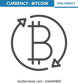 Currency - Bitcoin Icon. Professional, pixel perfect icons optimized for both large and small resolutions. EPS 8 format. 12x size for preview.