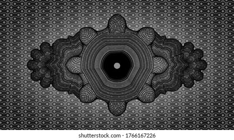 Símbolo abstracto de moneda negra. Fondo clásico del patrón. Ilustración vectorial. 