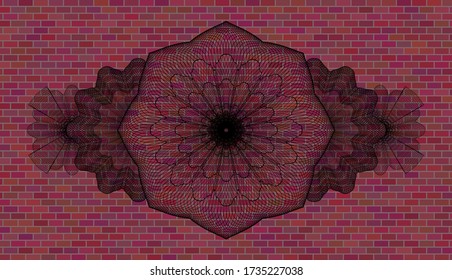 Currency brick stone wall badge. Tiles graceful background. Vector illustration. 