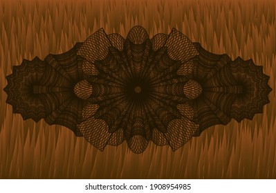 Currency Brown fur emblem. Animal fancy background. Artistic illustration. 